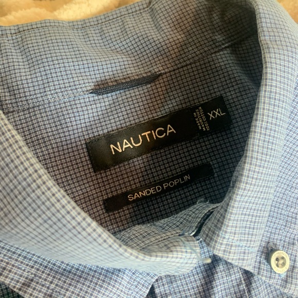 Nautica Blue Long Sleeve XXL Button Down Shirt - Picture 7 of 11